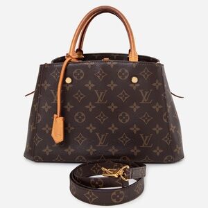 Louis Vuitton 2017 Monogram Montaigne BB Top Handle Bag With Strap